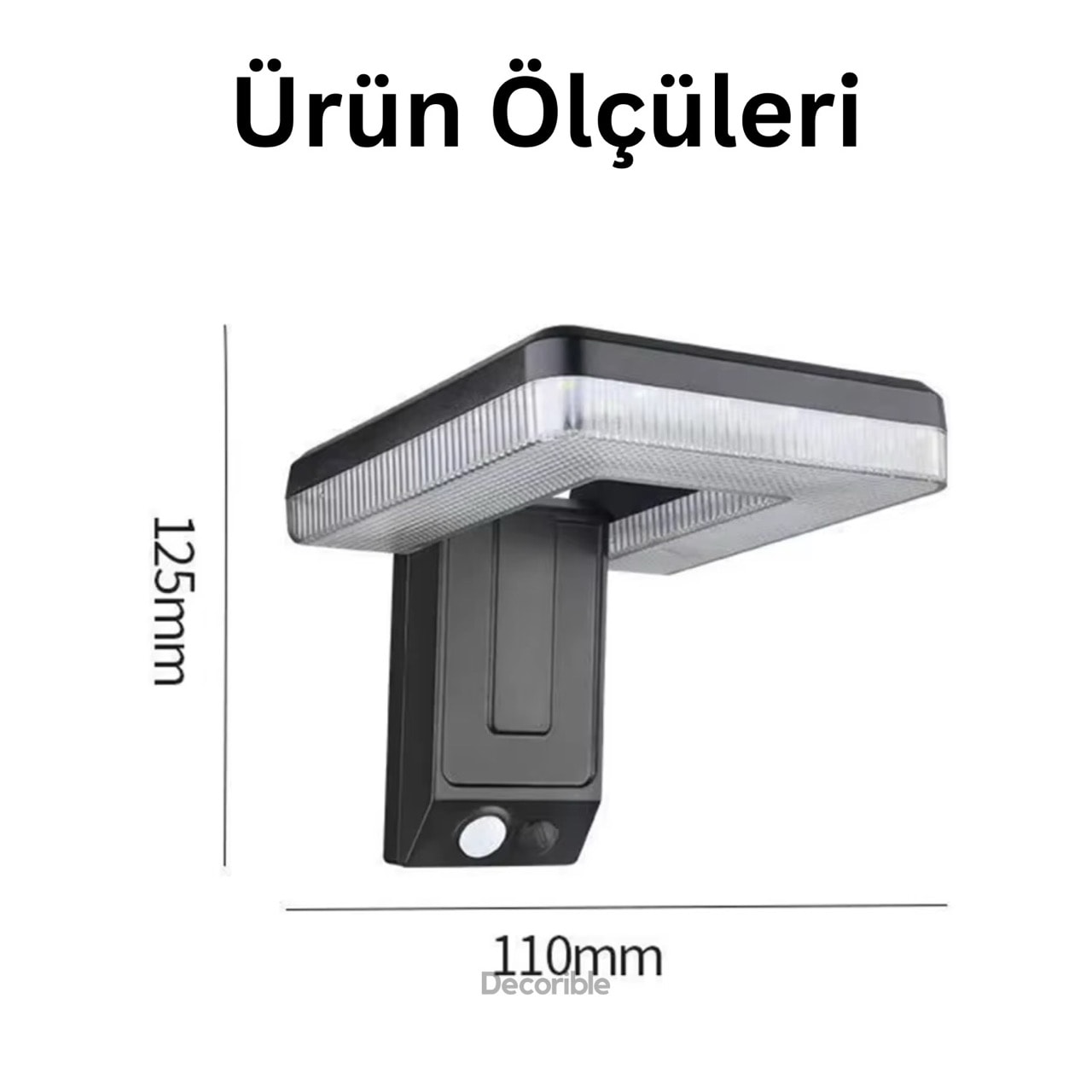 Bendi Solar Aplik Sensörlü Dekoratif Güneş Enerjili Bahçe Duvar Aydınlatması Beyaz Işık 